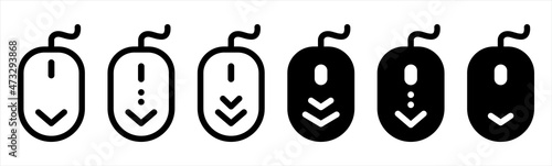 Computer Mouse Icons set. Computer mouse vector icon, cursor symbol. Simple, flat design for web or mobile app.
