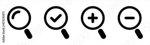 Magnifying glass simple icon. Search icon vector illustration.