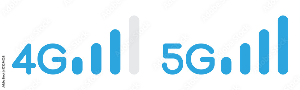4g and 5g network connection. Cellular signal level vector illustration. 4g and 5g network connection. Cellular signal level vector illustration.