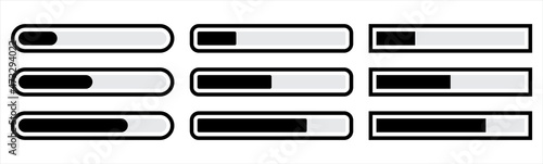 Modern loading icons. loading bar progress icon. Download progress. Upload progress vector illustration.