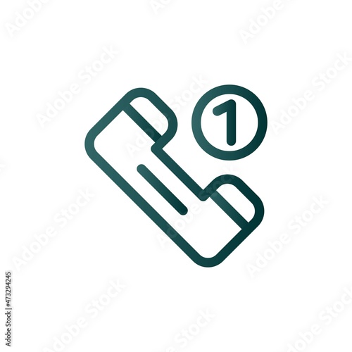Missed Call Line Gradient Vector Icon Design