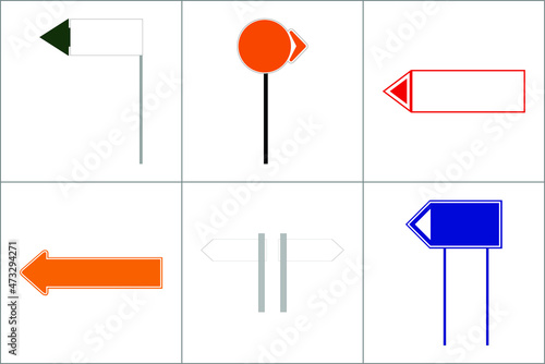 Exterior and Interior Wayfinding Signage System. office exterior monument sign, pylon sign, signage, advertising construction. Vector.