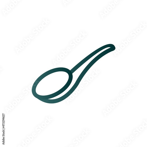 Teaspoon Line Gradient Vector Icon Design