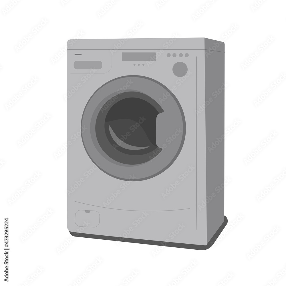 Automatic washing machine gray, vector graphics Automatic washing machine gray, vector graphics