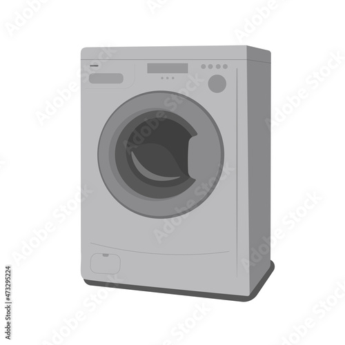 Automatic washing machine gray, vector graphics