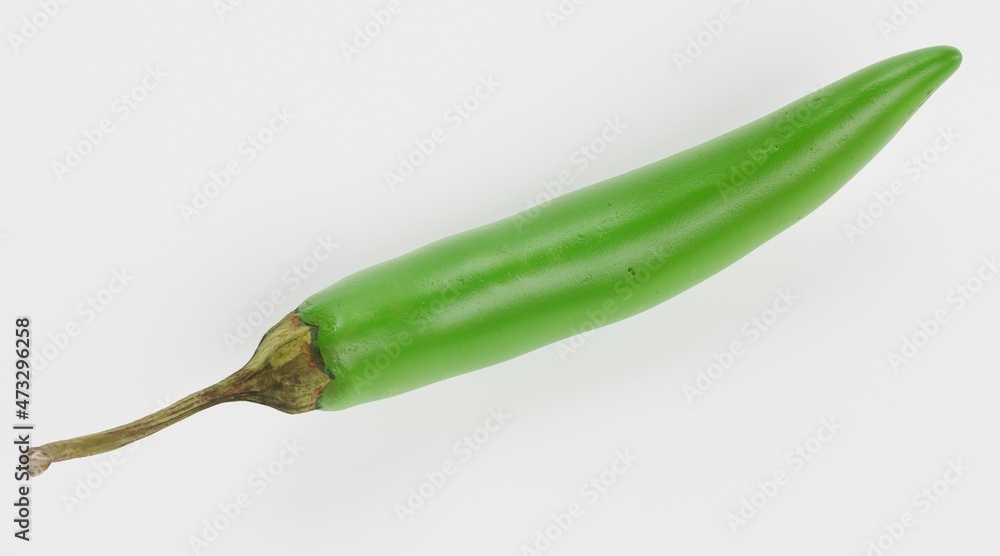 Realistic 3D Render of Green Pepper Realistic 3D Render of Green Pepper