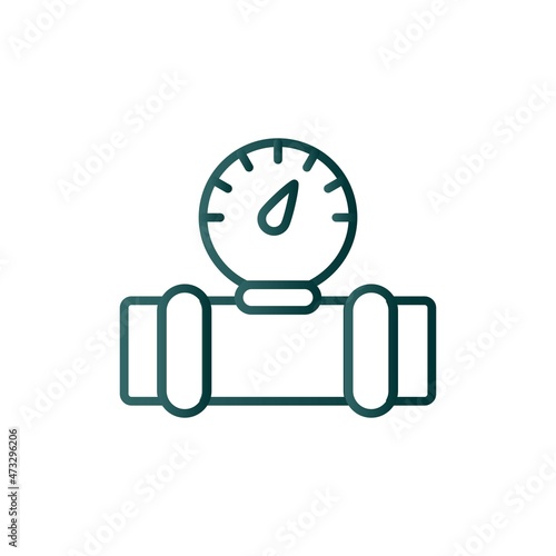 Fuel Guage Line Gradient Vector Icon Design