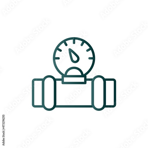 Gas Guage Line Gradient Vector Icon Design