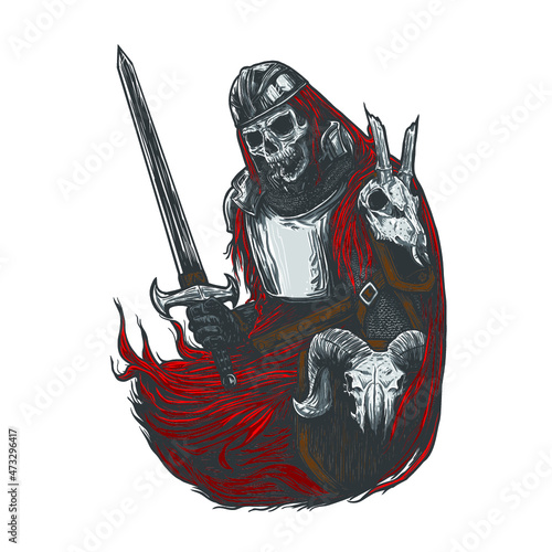 Medieval skeleton warrior