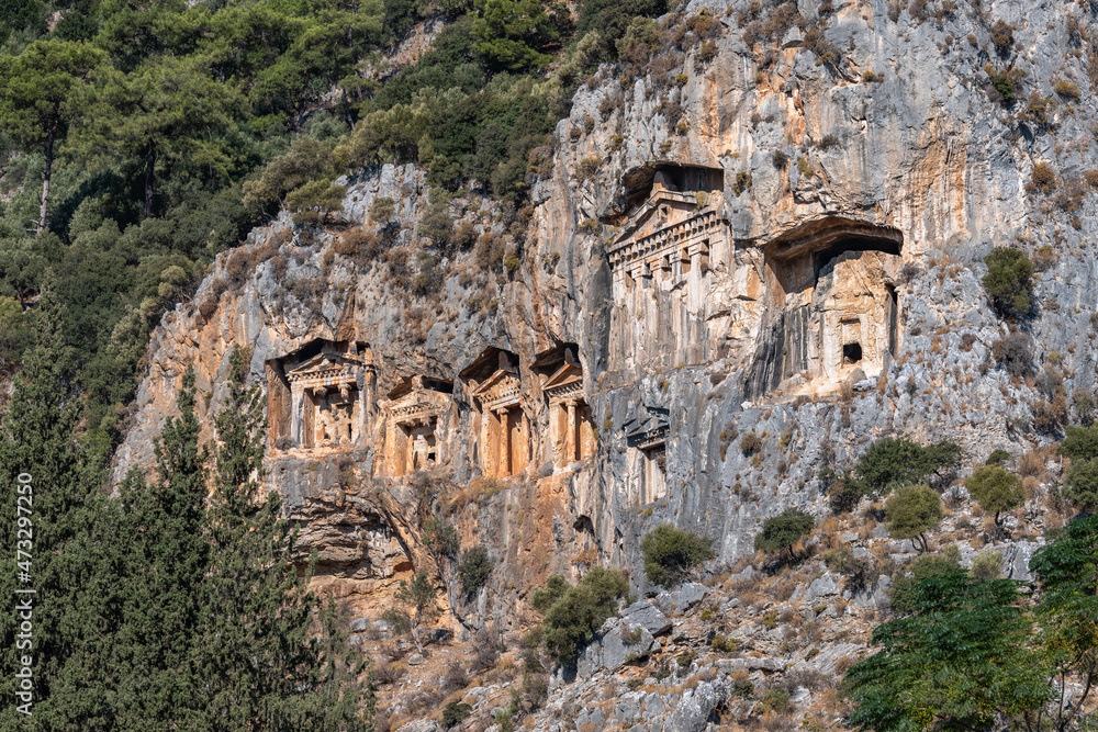 Kings Tombs of Kaunos near Dalyan, Turkey. Kings Tombs of Kaunos near Dalyan, Turkey.
