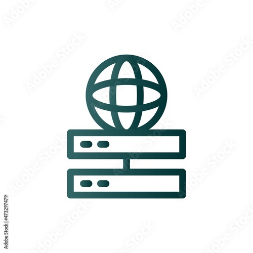 Servers Line Gradient Vector Icon Design