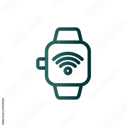 Smartwatch Line Gradient Vector Icon Design