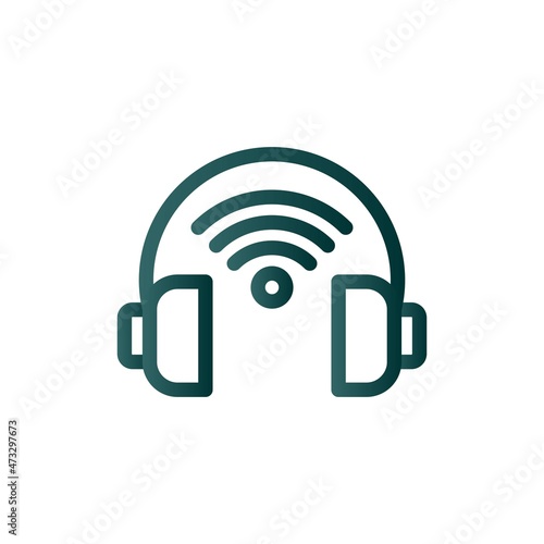 Headphones Line Gradient Vector Icon Design