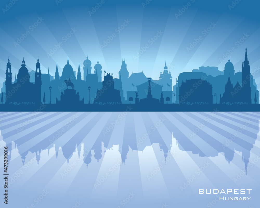 Budapest Hungary city skyline vector silhouette