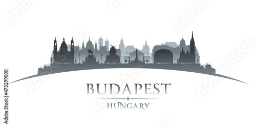 Budapest Hungary city silhouette white background