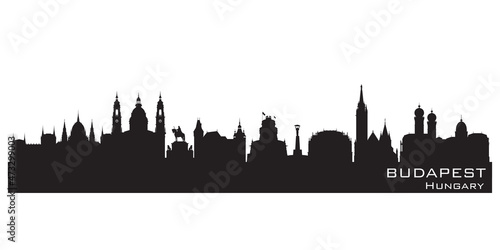 Budapest Hungary city skyline vector silhouette