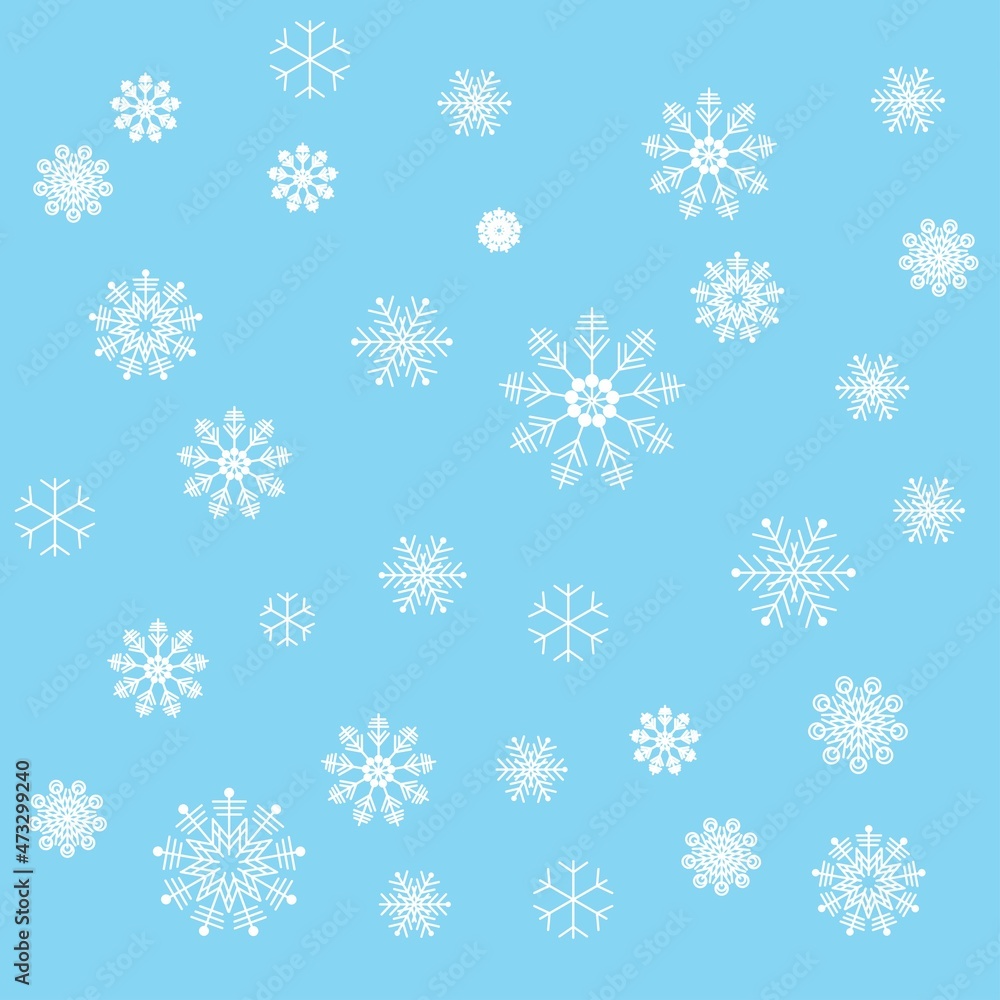 Illustration Christmas background with snowflakes of different sizes and shapes. Illustration Christmas background with snowflakes of different sizes and shapes.