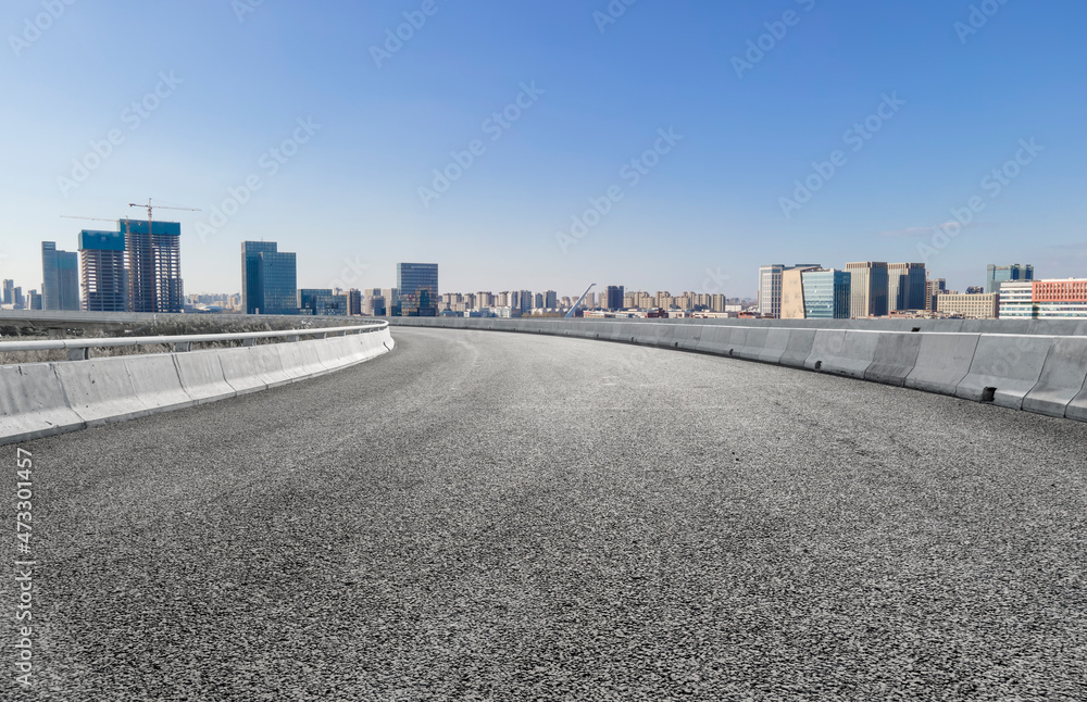 Road ground and urban buildings