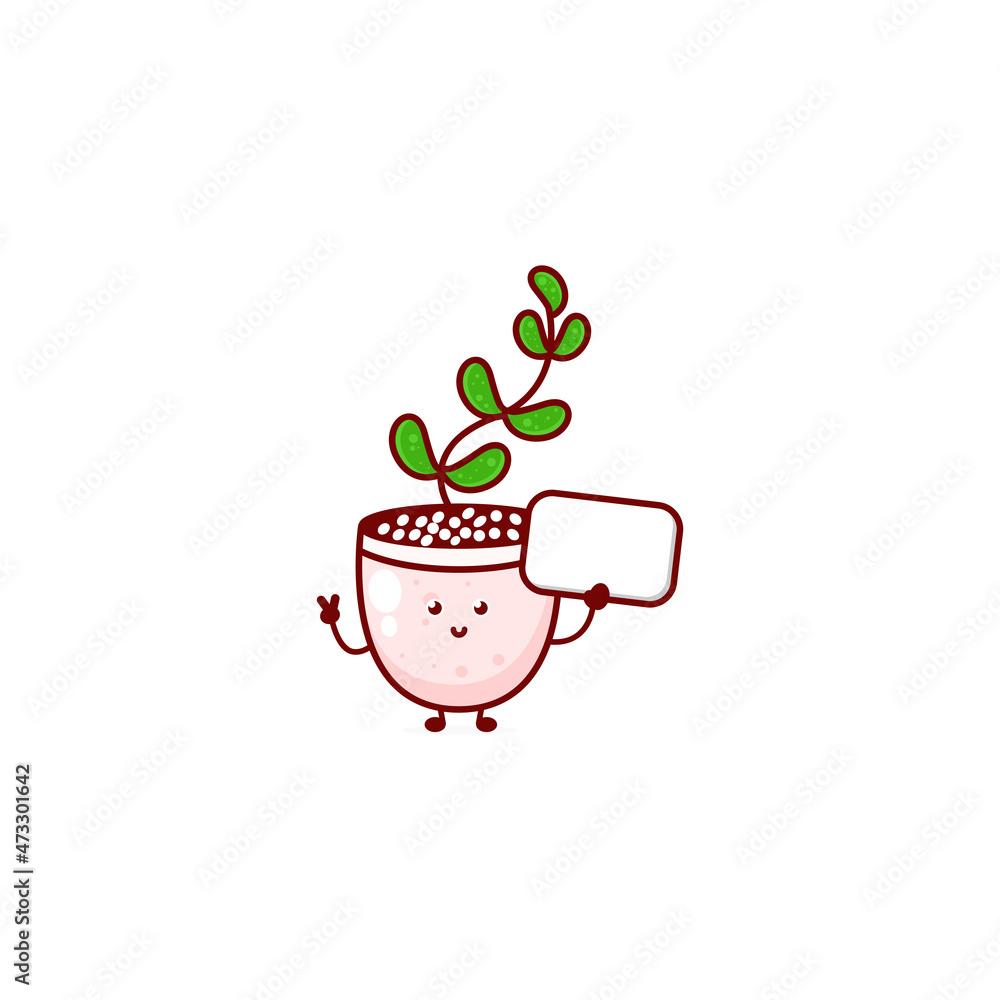 Cute funny plant character. Vector hand drawn cartoon mascot character illustration icon. Isolated on white background. plant character concept Cute funny plant character. Vector hand drawn cartoon mascot character illustration icon. Isolated on white background. plant character concept