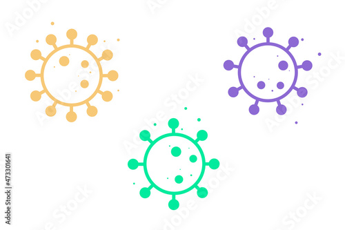 Simple virus drawing icon set, can be used as illustration for ncov coronavirus, covid 19