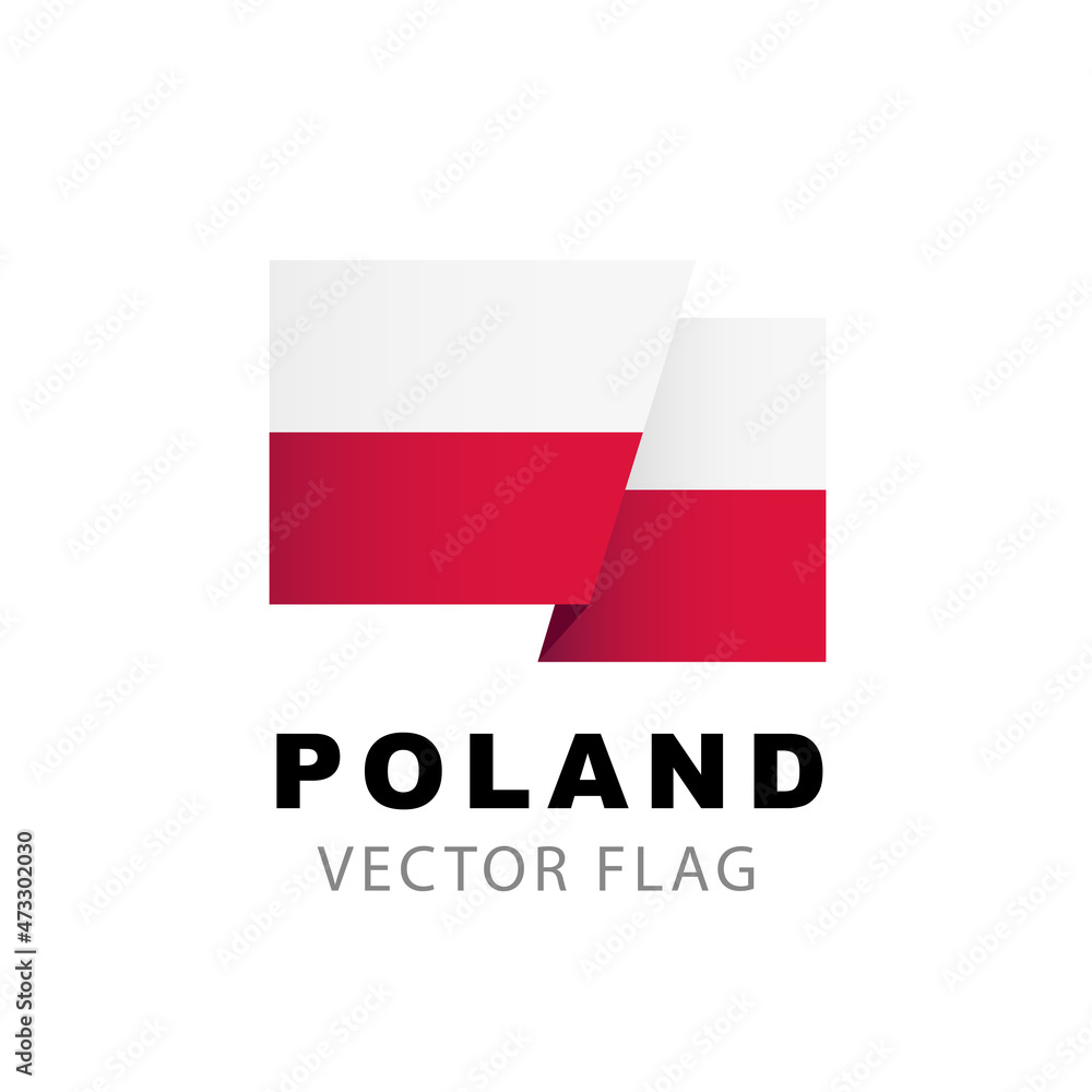 Poland flag. Vector illustration isolated on white background. Poland flag. Vector illustration isolated on white background.