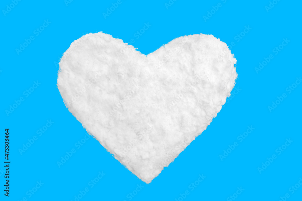 large white heart with snow texture, isolated object