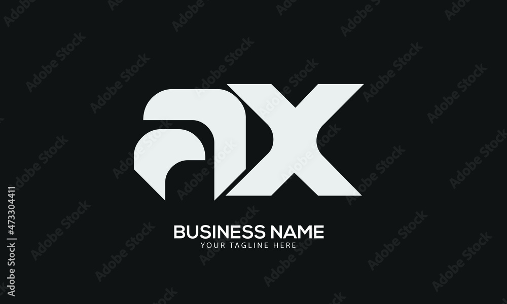 Obraz premium Alphabet AX or XA abstract monogram vector logo template