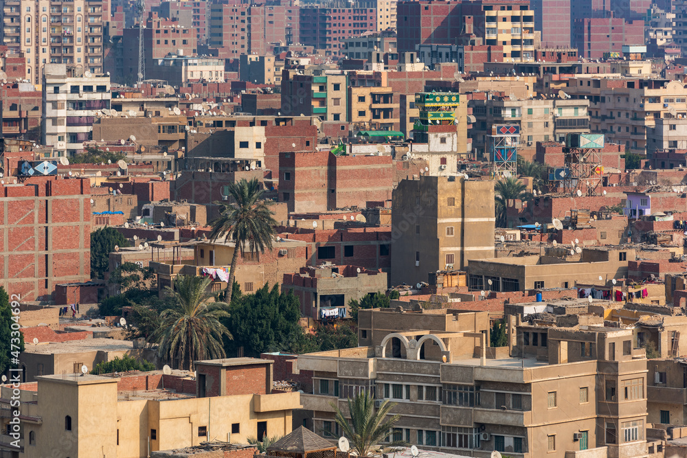 View of the city of Cairo from the Giza plateau