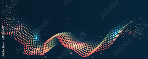 Visualization of Sorting data, Abstract processing of information flow. Vector database background. Filtering machine algorithms.