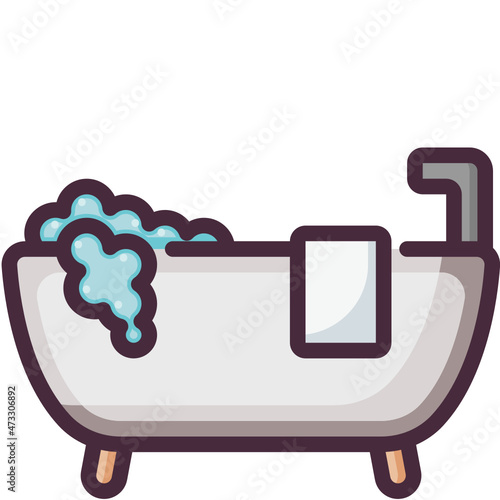 bathtub line icon