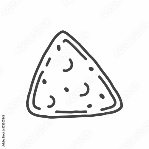 Simple doodle style nachos. Vector illustration isolated on white background.