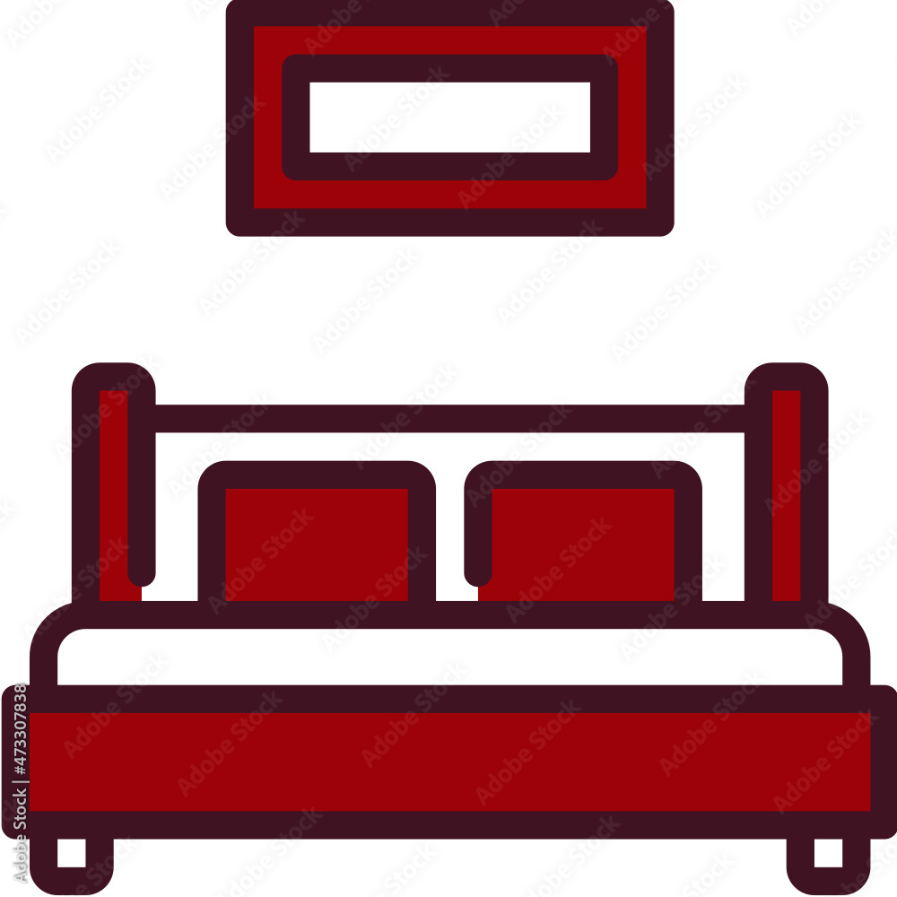 double bed one color icon double bed one color icon