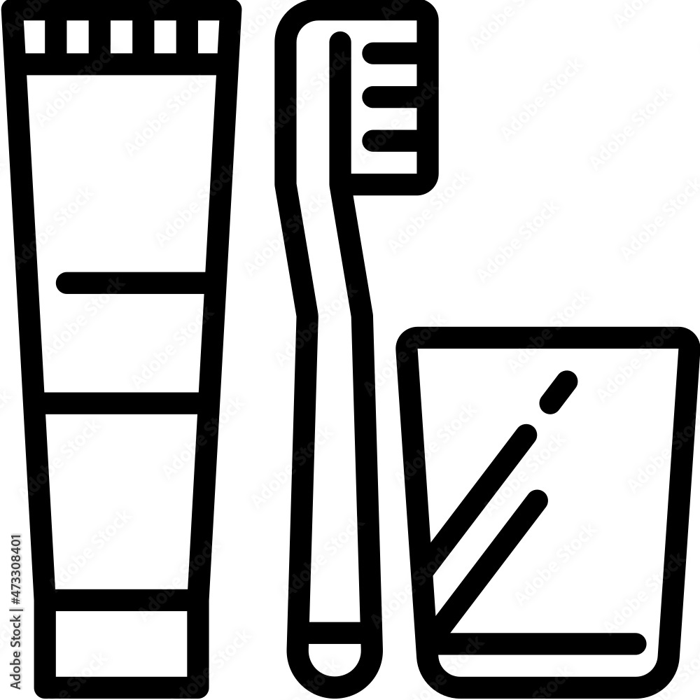toothpaste line icon toothpaste line icon