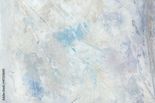 Abstract painting. Acrylic texture in soft pastel colors like gray, beige, brown and blue . Modern art landscape. Painted background.