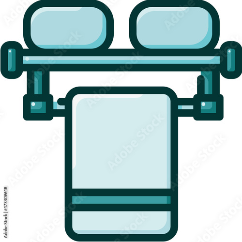 towel blue line icon