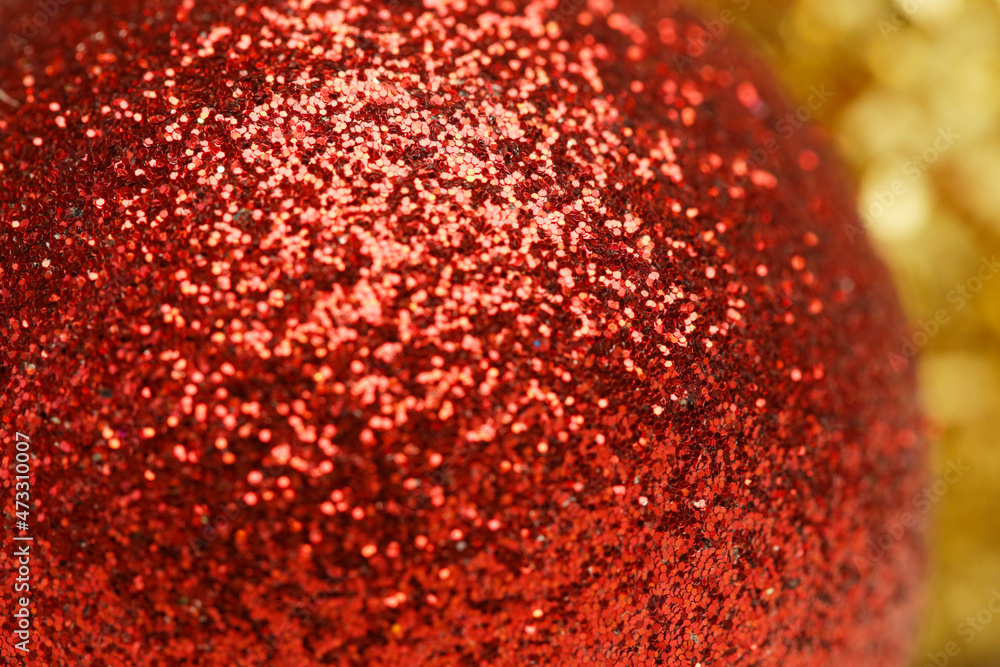 Abstract festive defocused red glittered bouble background. 
