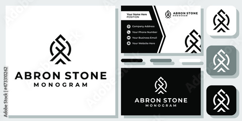 Initials Letters AS SA Monogram Geometric Modern Simple Logo Design with Business Card Template