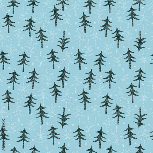 Winter forest seamless pattern © Irina Maister