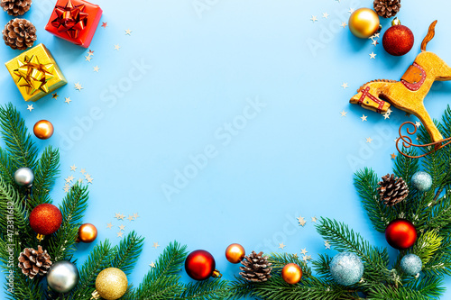 Greeting card banner for Merry Christmas and Happy New Year