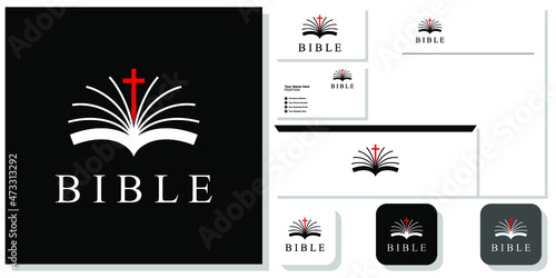 bible book prayer believe with brand identity template