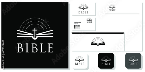 Bible book prayer believe with brand identity template