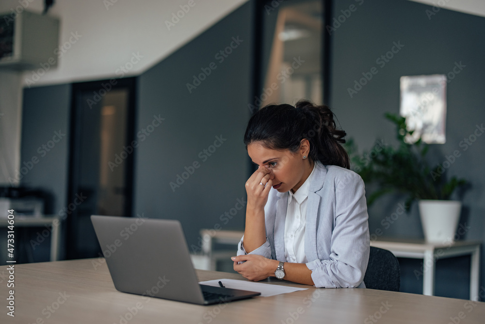Adult woman, feeling tired after a long day. Adult woman, feeling tired after a long day.