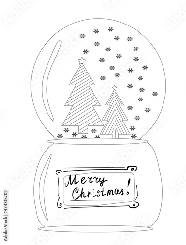 Magic christmas snow globe toy. New Year and Christmas decoration.