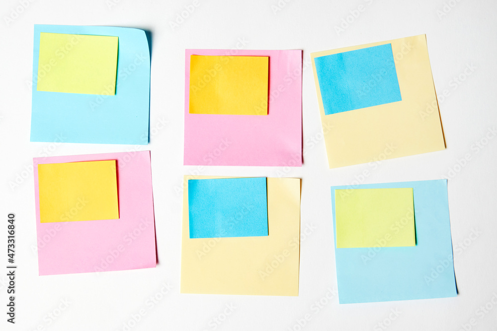 Set of paper notes background. Blank pages with space for text Set of paper notes background. Blank pages with space for text