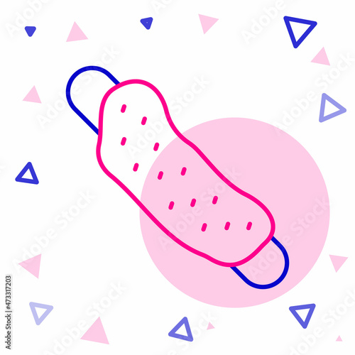 Line Washcloth icon isolated on white background. Bath house sauna washcloth sign. Item for pleasure and relaxing. Colorful outline concept. Vector