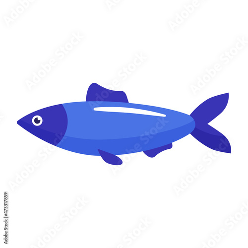 Vector cartoon fresh sea or river fish