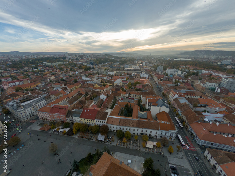 Panoramic view of the city of Cluj Napoca, Kolozsvar, Romania