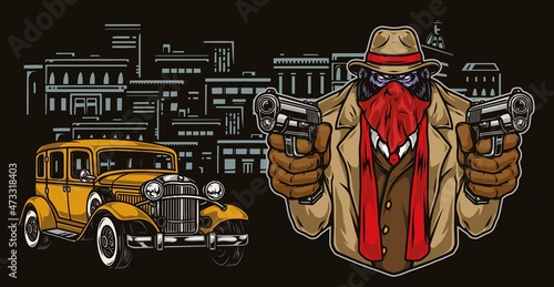 Mafia vintage colorful concept
