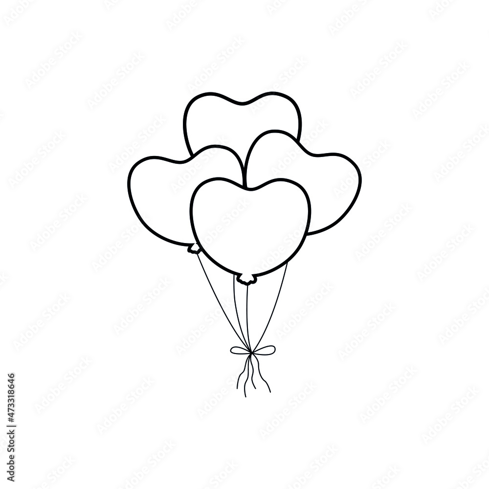 Fototapeta premium Baloons icon vector set. Birthday illustration sign collection. Celebration symbol or logo.