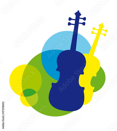 Music graphic with violin. The graphic is also to use as cmyk graphic.